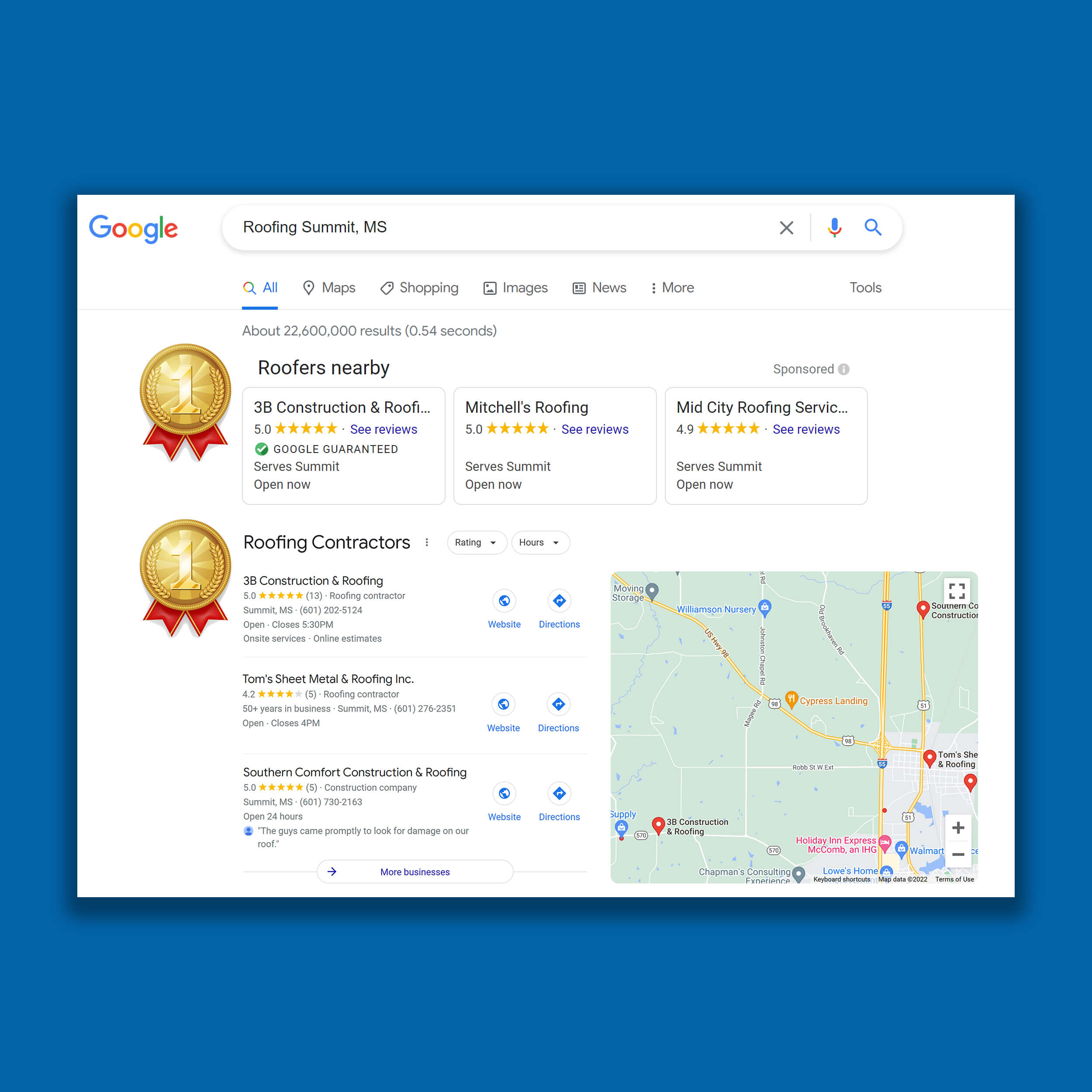 3B Construction and Roofing Local Search Results