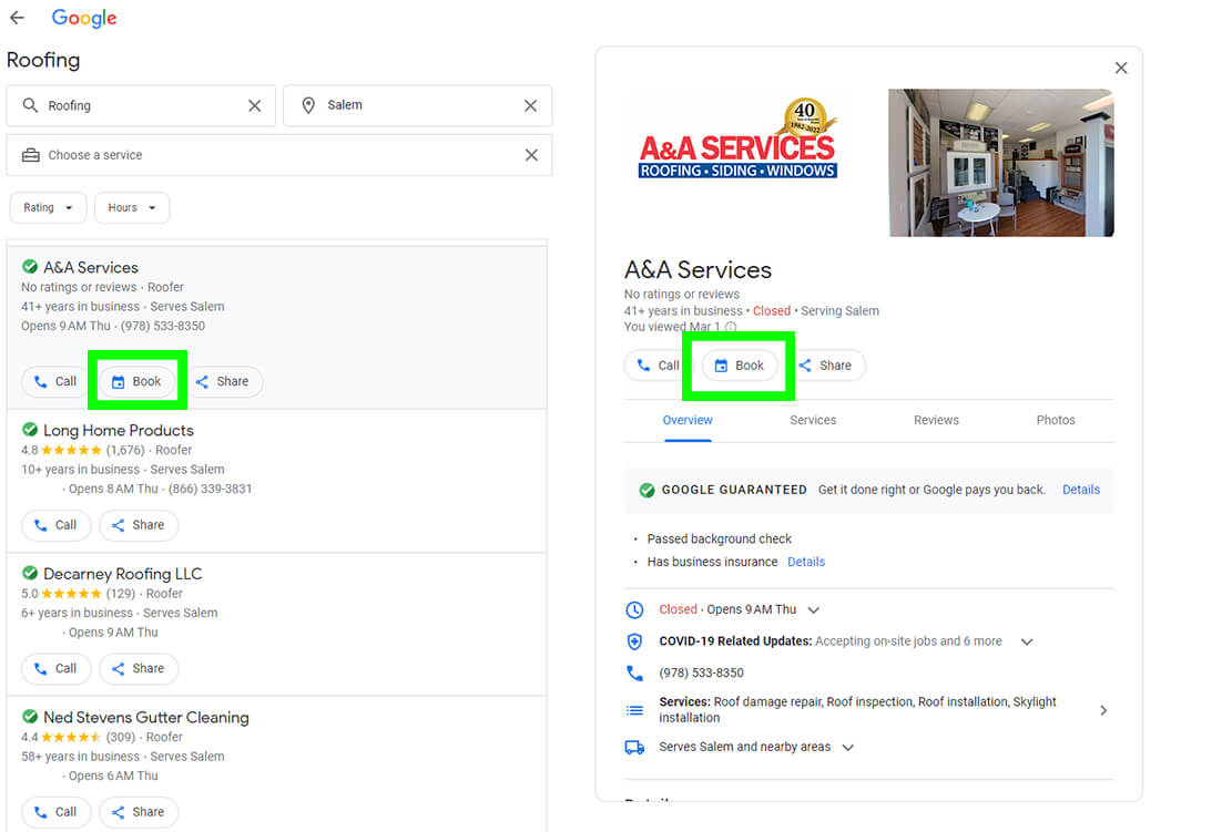 Google Local Service Ads For Roofing Companies - Direct Bookings